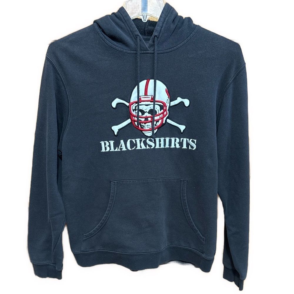 Men's Small Adidas Nebraska Huskers Blackshirts Skull and Crossbones Hoodie